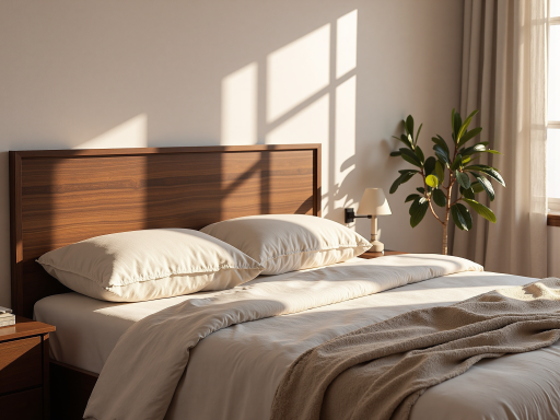 床架修复后，结构牢固，表面光滑，深色木质床架，卧室环境